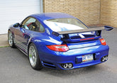 AWE Performance Exhaust for Porsche 997.2 Turbo / S - Chrome Silver Quad Tips - Mounted